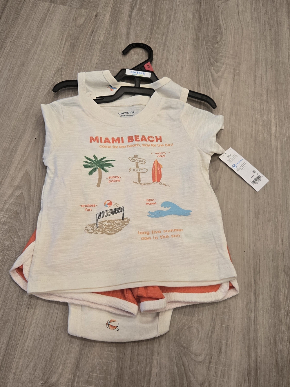 ☀️ Carter's Baby Boy 3-Piece Miami Beach Set NWT Multi Sizes 0-3M, 18M & 24M ☀️ - Picture 7 of 15